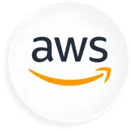 AWS logo: Black text, A to Z arrow, comprehensive cloud solutions.